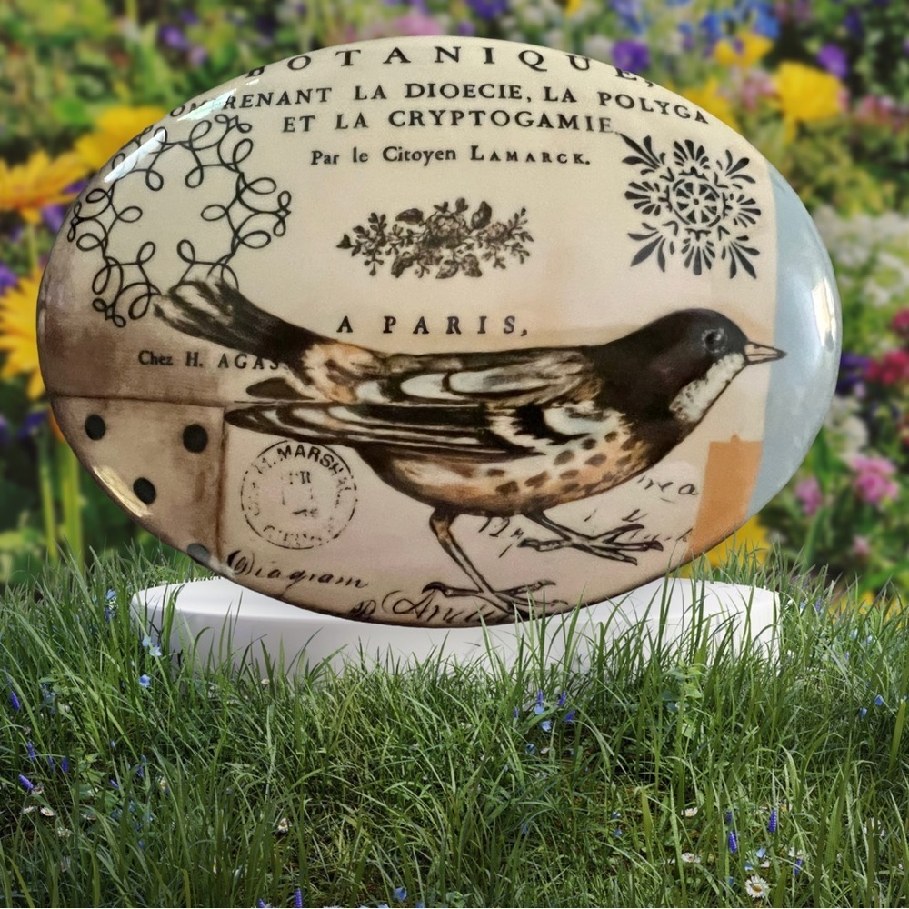 Vintage Kimberly Poloson Ceramic Oval Trinket Box (Dish & Lid).